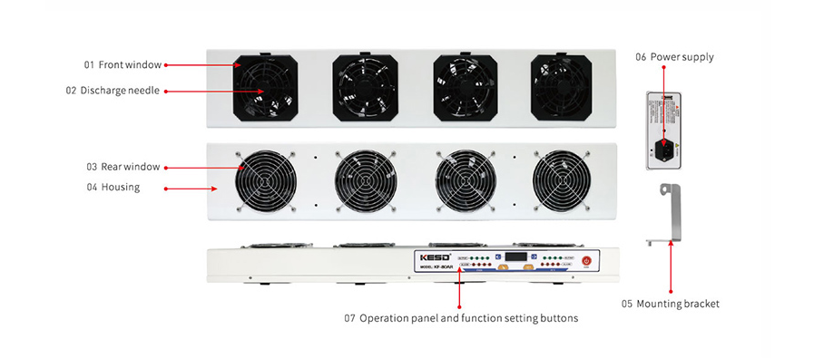 1.Tại sao nên sử dụng Thiết Bị Loại Bỏ Tĩnh Điện Quạt Khí Ion KF-80AR Cho Phòng Thí Nghiệm? Thiết Bị Loại Bỏ Tĩnh Điện Quạt Khí Ion KF-80AR là một giải pháp hiệu quả và tiện ích cho các phòng thí nghiệm và môi trường làm việc cần kiểm soát tĩnh điện. Với công nghệ tiên tiến, sản phẩm này giúp loại bỏ tĩnh điện từ bề mặt sản phẩm và không khí xung quanh, bảo vệ thiết bị và mẫu thử khỏi các vấn đề liên quan đến tĩnh điện, đồng thời tăng hiệu suất làm việc và chất lượng sản phẩm. Ưu điểm nổi bật • Hiệu Suất Tối Ưu: Sản phẩm sử dụng công nghệ tiên tiến để tạo ra luồng không khí ion mạnh mẽ, loại bỏ tĩnh điện hiệu quả từ các bề mặt và không khí xung quanh. • Hệ Thống Cân Bằng Ion Tự Động: Đảm bảo ion cân bằng trong khoảng 0 ± 10V, giúp duy trì hiệu suất hoạt động ổn định và đồng đều. • Lựa Chọn Đa Dạng: Có sẵn các loại quạt ion với độ dài khác nhau, phù hợp với các kích thước phòng thí nghiệm và nhu cầu cụ thể. • Chức Năng Tự Động Làm Sạch: Trang bị chức năng tự động làm sạch kim phóng, giảm tần suất bảo dưỡng và làm sạch thủ công. • Tính Năng An Toàn và Tiện Lợi: Bao gồm chức năng khóa máy hoàn chỉnh, chức năng giám sát không dây, và hỗ trợ hai chế độ kết nối: LORA+NB loT. • Điều Chỉnh Thời Gian Làm Sạch: Tùy chỉnh thời gian làm sạch và thời gian kim phóng từ 0 đến 999 giờ thông qua màn hình LED, phù hợp với môi trường làm việc cụ thể. Trong môi trường phòng thí nghiệm, Thiết Bị Loại Bỏ Tĩnh Điện Quạt Khí Ion KF-80AR có thể được áp dụng một cách hiệu quả như sau: 1. Bảo Vệ Mẫu Thử và Thiết Bị Nhạy Cảm: Trong quá trình thí nghiệm và nghiên cứu khoa học, các mẫu thử và thiết bị nhạy cảm thường dễ bị ảnh hưởng bởi tĩnh điện. Sử dụng thiết bị này giúp loại bỏ tĩnh điện từ bề mặt của chúng, bảo vệ chúng khỏi những tác động tiêu cực của tĩnh điện và đảm bảo kết quả thí nghiệm chính xác. 2. Kiểm Soát Môi Trường Làm Việc: Trong môi trường phòng thí nghiệm, việc kiểm soát tĩnh điện là rất quan trọng để tránh tác động đến các thiết bị nhạy cảm và kết quả thí nghiệm. Thiết bị này giúp duy trì một môi trường làm việc ổn định và an toàn bằng cách loại bỏ tĩnh điện từ không khí và các bề mặt. 3. Nâng Cao Chất Lượng Kết Quả Thí Nghiệm: Bằng cách loại bỏ tĩnh điện, Thiết Bị Loại Bỏ Tĩnh Điện này giúp giảm thiểu sự nhiễu tĩnh điện trong quá trình thí nghiệm, từ đó cải thiện độ chính xác và đáng tin cậy của kết quả thí nghiệm. 4. Giảm Nguy Cơ Hỏng Hóc Thiết Bị: Tĩnh điện có thể gây ra hỏng hóc và tổn thương cho các thiết bị điện tử và máy móc trong phòng thí nghiệm. Sử dụng thiết bị này giúp giảm nguy cơ này và kéo dài tuổi thọ của thiết bị. Mô tả sản phẩm Kích thước 2.Thông tin từ nhà sản xuất: Thông số kỹ thuật Thông số Chi tiết Model KF-80AR Điện áp nguồn cấp đầu vào DC24V Đèn báo hoạt động bình thường Nếu hoạt động phân rã là bình thường, đèn báo màu xanh sẽ sáng Đèn báo hoạt động bất thường Nếu hoạt động phân rã là bất thường, đèn báo màu đỏ sẽ sáng Thời gian phân rã Khoảng 1.5 giây (300mm) Cân bằng ion Hệ thống cân bằng ion tự động 0±10V Lưu lượng không khí 2.97-4.07m³/phút (luồng không khí không đổi) Nồng độ ozone Dưới 0.03ppm (khoảng cách 150mm) Nhiệt độ môi trường áp dụng 0~40℃ (không ngưng tụ) Độ ẩm môi trường áp dụng 30-70% RH (không ngưng tụ nước) Kích thước tổng thể /mm 800*82*150 (không bao gồm chân đế) Trọng lượng 4.74Kg (không bao gồm chân đế) Điều Kiện Kiểm Tra Chống Tĩnh Điện • Điện áp hoạt động: DC24V • Điện áp kiểm tra: ±1000V-±100V • Nhiệt độ môi trường: 23℃±2℃ • Khoảng cách 300mm 600mm 900mm Thời gian phân rã Dương 1.0s/1.5s 2.0s/3.0s 3.5s/4.5s Âm Cân bằng ion Dương 0±10v 0±15v 0±20v Dương 3.Cam kết với khách hàng: Giao kiểm Chất lượng Thời gian đổi sản phẩm Chi phí vận chuyển Từ khóa: KESD, KF-80AR, Thiết Bị Loại Bỏ Tĩnh Điện Quạt Khí Ion KF-80AR, Thiết Bị Loại Bỏ Tĩnh Điện, tại sao nên sử dụng Thiết Bị Loại Bỏ Tĩnh Điện Quạt Khí Ion KF-80AR Cho Phòng Thí Nghiệm
