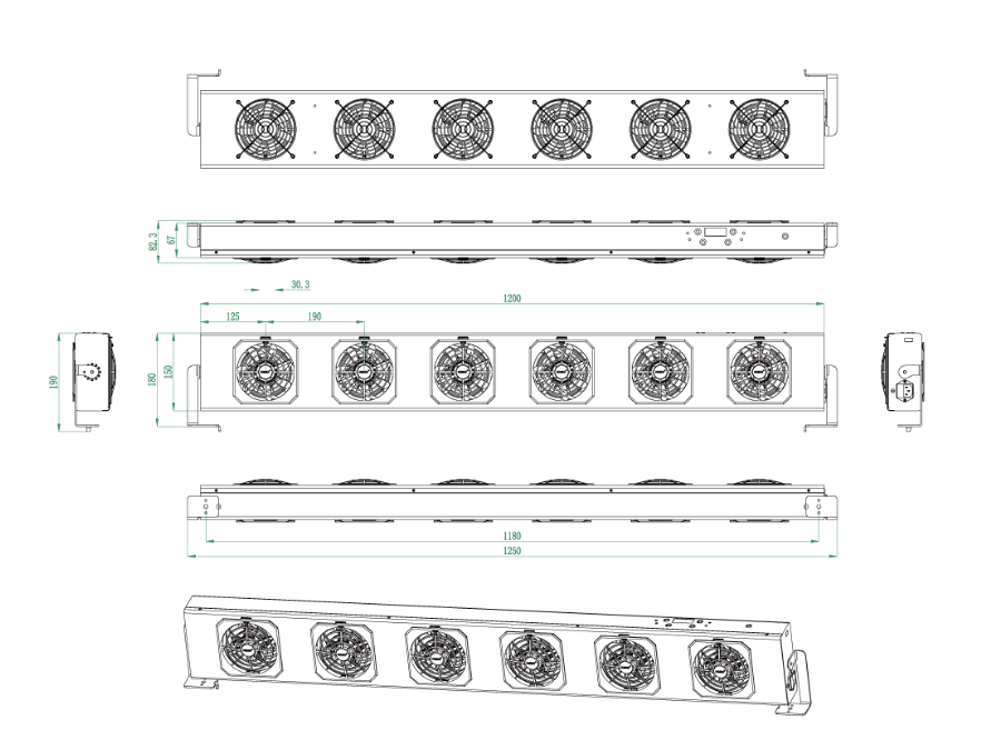 Quạt Khử Tĩnh Điện Treo Trần Công Nghiệp Máy Thổi Khí Ion Hóa KF-120AR